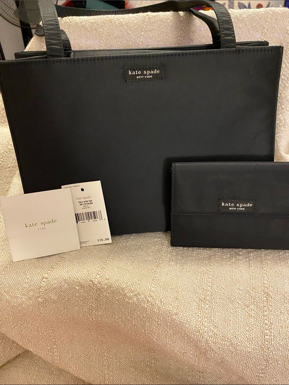kate spade Black Tote and Matching Wallet Set